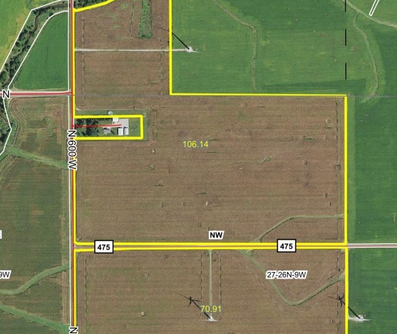 FSA Aerial map of Indiana Farm for Sale Geswein Farm and Land