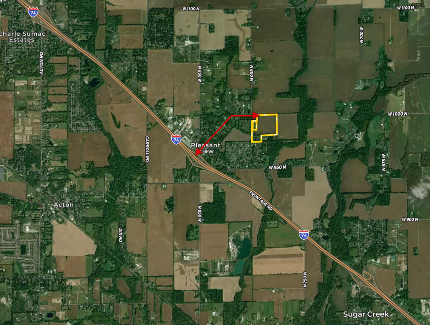 Map with interstateshelby_county_indiana